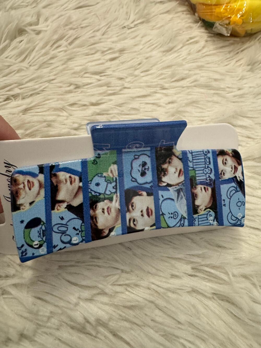 BT21 Blue hair clip claw with all their faces  faces
